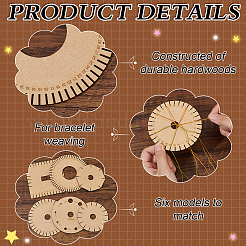 1 Set 6Pcs Wooden Bracelet Knitting Loom Boards&nbsp;TOOL-BC0002-99