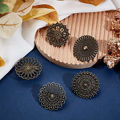 1Set Flat Round Alloy Shawls and Capes Buckles&nbsp;FIND-GF0008-08AB