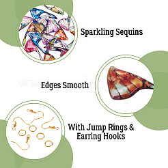 DIY Brass & Epoxy Resin Butterfly Wing Dangle Earring Jewelry Kits&nbsp;DIY-TA0010-65B