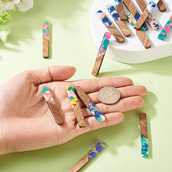 16Pcs 8 Colors  Resin and Walnut Pendants&nbsp;FIND-TA0006-43