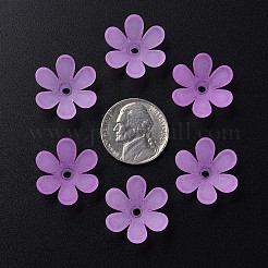 透明なアクリルビーズ  艶消し  花  スミレ  20.5x18.5x6.5mm  穴：2mm  約342個/200g&nbsp;X1-MACR-S373-107-D03