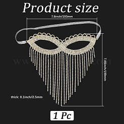 Alloy Rhinestone Chain Tassel Face Eye Mask for Women&nbsp;AJEW-WH20006-209G