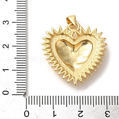 真鍮チャーム  カドミウムフリー＆鉛フリー  ハート  ゴールドカラー  27x25x4.5mm  穴：5x3.5mm&nbsp;KK-M281-04G