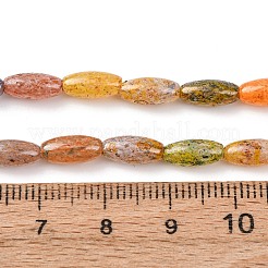 手作りランプワークビーズ  ライス  ミックスカラー  9.5x4mm  穴：1.2mm  約40個/連  15.75''（40センチメートル）&nbsp;LAMP-B051-02B