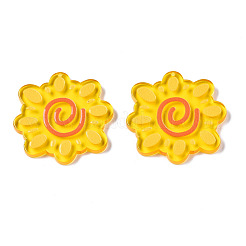 半透明のアクリルパーツ  3dプリント  花  ミックスカラー  33.5x34x3mm  穴：1.2mm&nbsp;TACR-T021-45