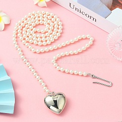Imitation Pearl Round Beaded Metal Heart-Shaped Waist Chains&nbsp;ST-CJ0027-05
