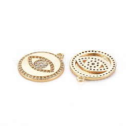Brass Micro Pave Clear Cubic Zirconia Pendants&nbsp;KK-S364-077