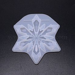 DIYスノーフレークシリコーン型  レジン型  UVレジン＆エポキシ樹脂のジュエリー作り用  ホワイト  110x98x12mm  穴：2mm  内径：105x95mm&nbsp;LS-DIY-WH0260-36