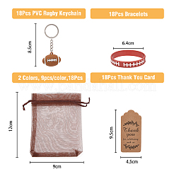 Silicone Rugby Pattern Cord Bracelet&nbsp;DIY-FH0005-17