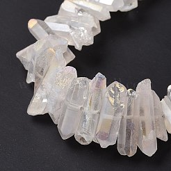 天然水晶ポイントビーズ連売り  染め  ナゲット  15~30x4~8x4~7mm  穴：1mm  8インチ&nbsp;G-K181-B28