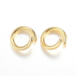 304ステンレススチールオープン丸カン  ラウンド  DIYジュエリー製作用  18KGP本金メッキ  18ゲージ  6x1mm&nbsp;A-STAS-F084-22G