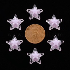 透明なアクリルビーズ  二層ビーズ  スター  プラム  15.5x16x9.5mm  穴：3mm  約569個/500g&nbsp;TACR-S152-11A-09