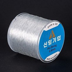 韓国のラウンドクリスタル弾性ストレッチスレッド  ブレスレット用ジェムストーンジュエリービーズクラフト作り  透明  0.8mm  約164.04ヤード（150m）/ロール&nbsp;EW-I003-B05-01