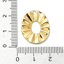 イオンプレーティング（IP）304ステンレスペンダント  18KGP本金メッキ  オーバル  21x17.5x1.5mm  穴：1.6mm&nbsp;STAS-B058-27G-05