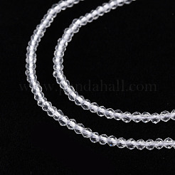 ガラスビーズ連売り  多面カット  ロンデル  透明  2mm  穴：0.5mm  約192~194個/連  12.99~13.39インチ（33~34cm）&nbsp;EGLA-S174-23A-04