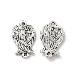 チベットスタイルの合金コネクタチャーム  天使の羽のリンク  ニッケル  アンティークシルバー  19x11.5x2mm  穴：1.2mm  約384個/500g&nbsp;TIBE-B001-48AS