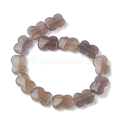 天然石グレーアゲートビーズ連売り  蝶結び  16~16.5x12.5~13x5~5.5mm  穴：1.4mm  約13個/連  8.46''（21.5センチメートル）&nbsp;G-K359-D03-01