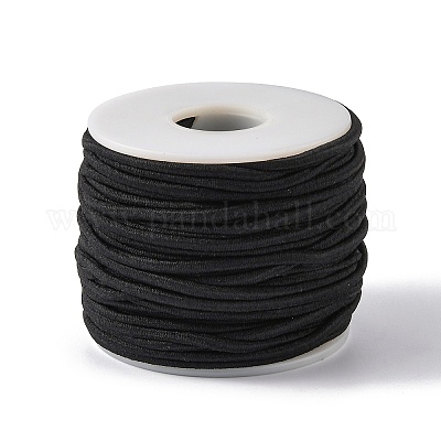 弾性コード  ブラック  3mm  約20m /ロール&nbsp;EW-WH0001-01-3mm-1