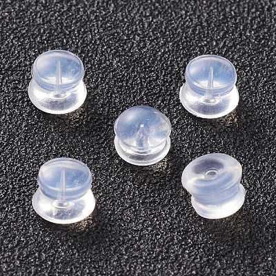 シリコン製ピアスキャッチ  ピアスバックキャッチ  スタッドピアス製作用  透明  5.5x4.5mm  穴：1mm.&nbsp;SIL-K001-01B-1