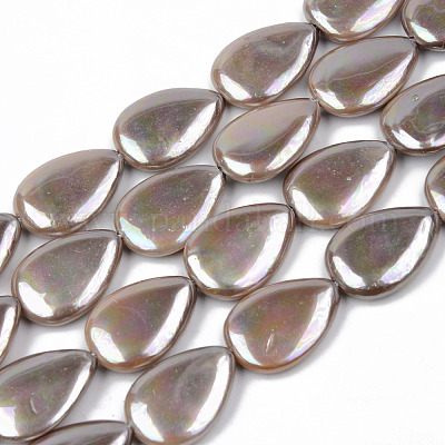 Electroplate Natural Freshwater Shell Beads Strands&nbsp;SHEL-R049-026C-1