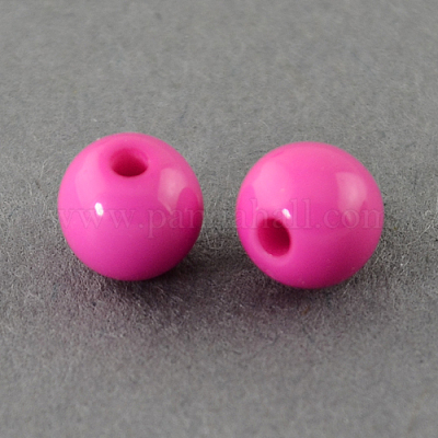 ソリッドチャンキーアクリルボールビーズ  ラウンド  濃いピンク  4mm  穴：1mm  約14800個/500g&nbsp;SACR-R812-4mm-03-1