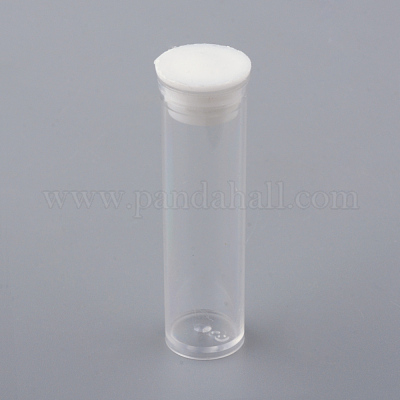 プラスチックビーズ収納ケース  ボトル  コラム  透明  39~40x10mm&nbsp;CON-S041-06-1