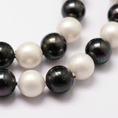 シェルパールビーズ連売り  グレードA  ラウンド  カラフル  8mm  穴：1mm  約49~52個/連  16インチ&nbsp;X-BSHE-L017-13-1