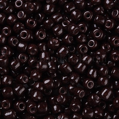 焼付塗装ガラスシードビーズ  ココナッツブラウン  6/0  4~5x3~4mm  穴：1~2mm  約450個/50g  50 G /袋  18袋/2ポンド&nbsp;SEED-US0003-4mm-K18-1