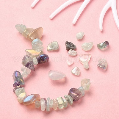 Electroplated Natural Fluorite Beads Strands&nbsp;G-YW0001-41-1