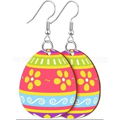 Printed Easter Acrylic Dangle Earrings&nbsp;FS-WG616F7-04-1