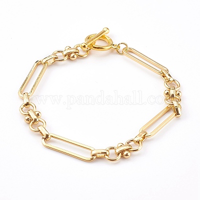Brass Link Chain Bracelets&nbsp;X-BJEW-JB06016-1