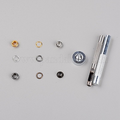 真鍮製の小穴  リベットスナップ  ツールセットとプラスチック製の収納ボックス付き  ミックスカラー  8~21x0.2~84.5mm  内径：6mm  323個/セット&nbsp;DIY-SZC00001-25-1