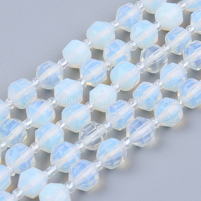 オパールビーズ連売り  ラウンド  多面カット  7~8x8mm  穴：1.2mm  約38~40個/連  14.76~15.16インチ（37.5~38.5cm）&nbsp;X-G-R482-31-8mm-1
