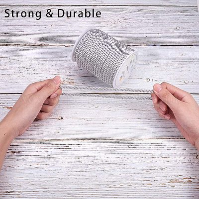 ポリエステルコード  ツイストコード  銀  5mm  約18~19ヤード/ロール（16.4m〜17.3m /ロール）&nbsp;NWIR-PH0001-07Q-1
