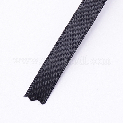 ポリエステルリボン  フラットリボン  ブラック  10mm&nbsp;OCOR-WH0033-21F-1