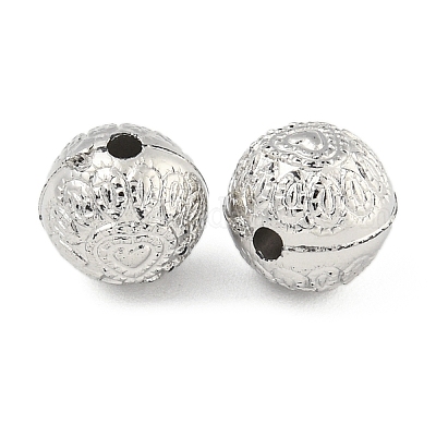 CCBプラスチックビーズ  プラチナ  ラウンド  8mm  穴：1.6mm&nbsp;CCB-P013-24B-P-1