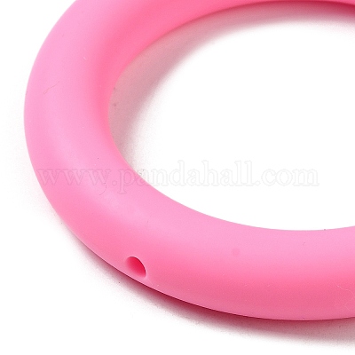 シリコンビーズ  リング  パールピンク  65x10mm  穴：3mm&nbsp;SIL-Z010-03D-1