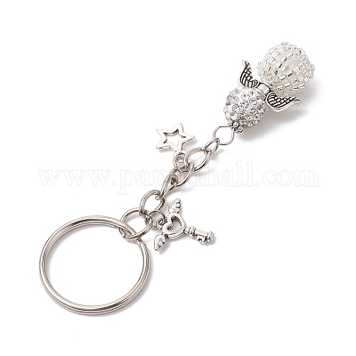 Alloy with Glass Seed Beads Keychain&nbsp;KEYC-MZ00010-01-1