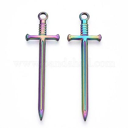 剣の形の金属製ペンダント ペンダント メンズ 天叢雲剣 ペンダントトップ 白仕上げ 草薙の剣