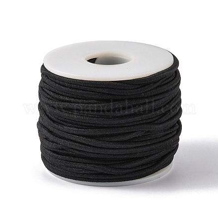 弾性コード  ブラック  3mm  約20m /ロール&nbsp;EW-WH0001-01-3mm-1