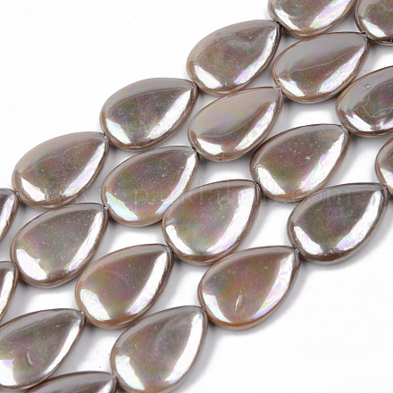 Electroplate Natural Freshwater Shell Beads Strands&nbsp;SHEL-R049-026C-1