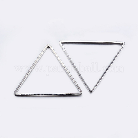 真鍮製フレームコネクター  めっきした  三角形  プラチナ  23.5x27x0.8mm  内径：22x24mm&nbsp;X-KK-K197-C-59P-1
