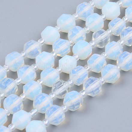オパールビーズ連売り  ラウンド  多面カット  7~8x8mm  穴：1.2mm  約38~40個/連  14.76~15.16インチ（37.5~38.5cm）&nbsp;X-G-R482-31-8mm-1