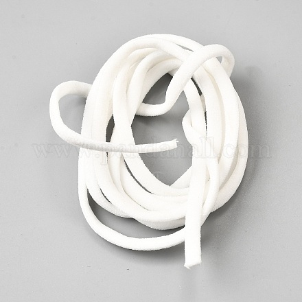 ナイロン弾性コード  フラット  ホワイト  5x2mm&nbsp;OCOR-WH0082-421C-01-1