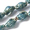 Ocean Series Handmade Porcelain Beads, Conch, Steel Blue, 21.5~22x14~14.5x11~11.5mm, Hole: 2mm, about 18pcs/strand, 14.06'''~14.17''(35.7~36cm)