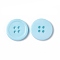 Resin Buttons, Dyed, Flat Round, Cyan, 20x3mm, Hole: 2mm, 195pcs/bag