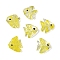 Handmade Lampwork Beads, Fish, Yellow, 22.5~23x20~21.5x7.5~8.5mm, Hole: 1.6mm
