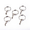 Iron Split Key Rings, Keychain Clasp Findings, Platinum, 21mm