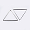 Brass Linking Rings, Plated, Triangle, Platinum, 23.5x27x0.8mm, Inner Diameter: 22x24mm