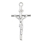 Cross Alloy Rhinestone Pendants, Antique Silver, Crystal, 63.5x33x5mm, Hole: 4.5mm